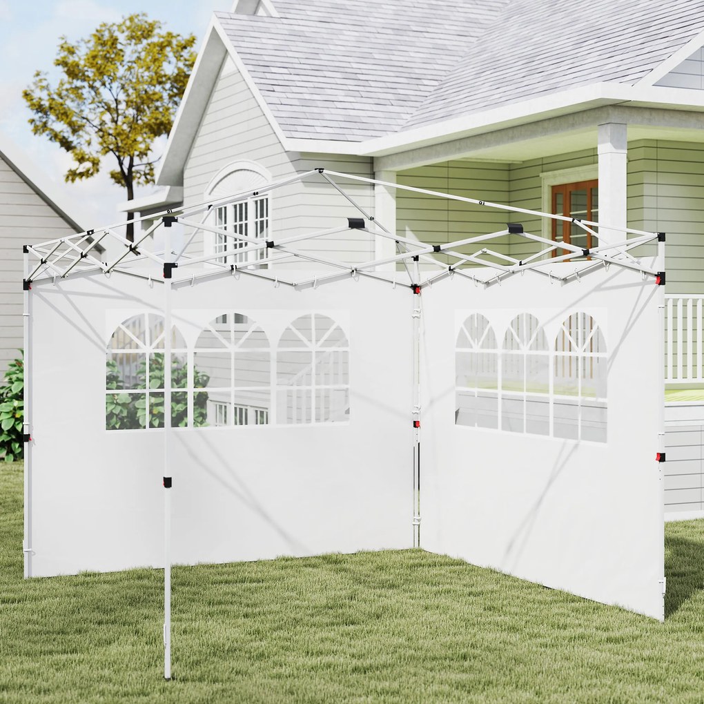 Outsunny Panouri Laterale pentru Foișor Pop-Up, 3x2m, Alb | Aosom Romania