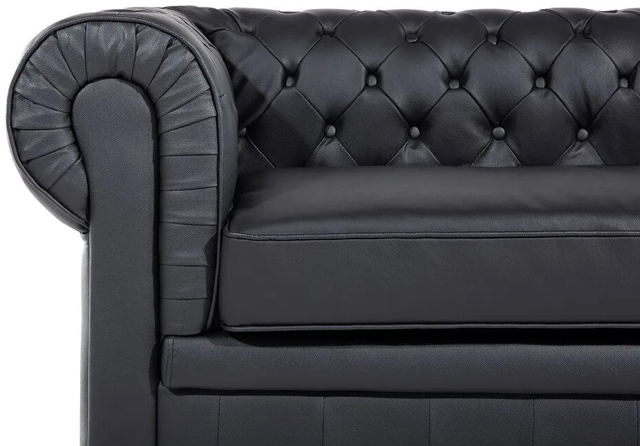 Set canapele CHICHESTER (piele) (negru) (pentru 4 persoane). 1019057