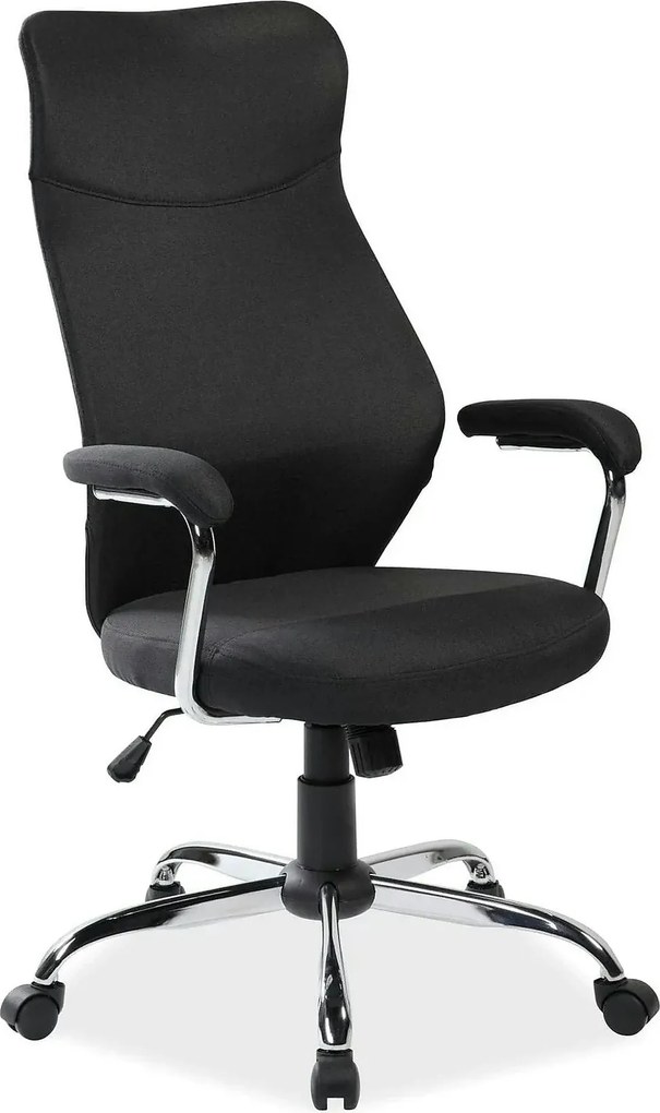 Scaun de birou Q319, negru/crom, stofa/metal/plastic, 64x52x112/122 cm