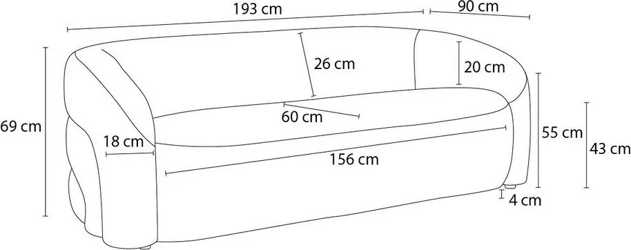 Canapea galben-muștar cu tapițerie din țesătură bouclé 193 cm Elina – Bobochic Paris