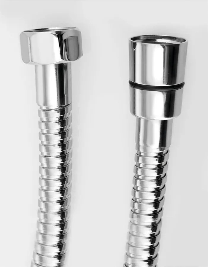 Furtun de duș argintiu lucios din oțel inoxidabil Powerflex – Sapho