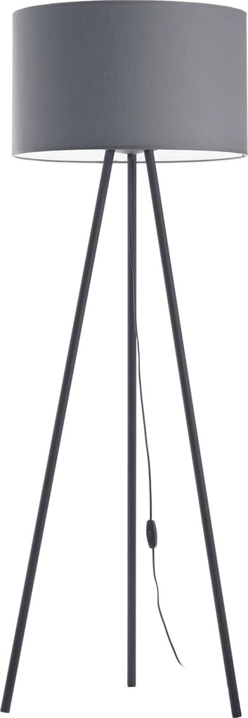 Lampadar trepied Voncile, 149x50x50 cm, metal, grafit/ negru