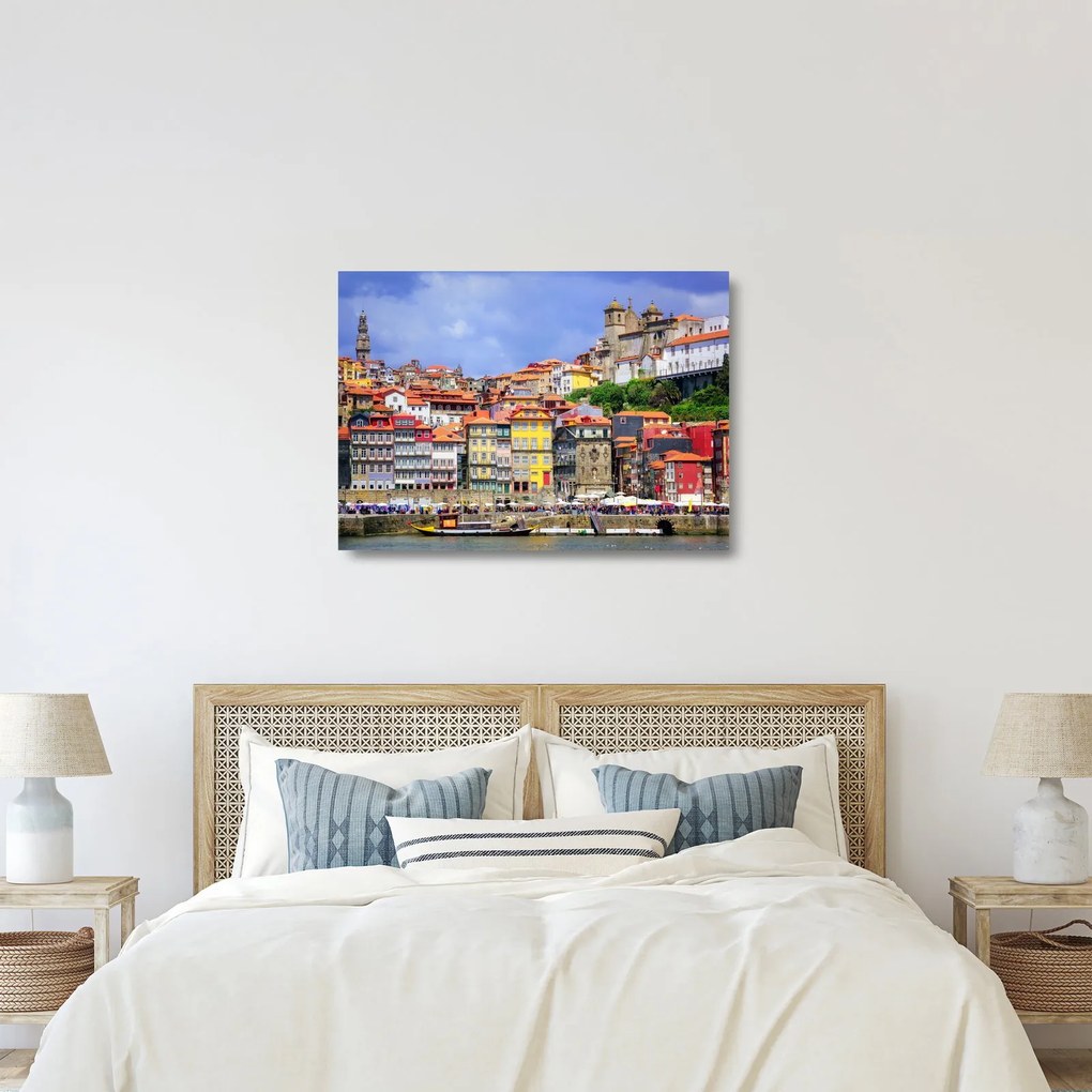 Tablou pe sticlă - Ribeira, Portugalia (70x50 cm)