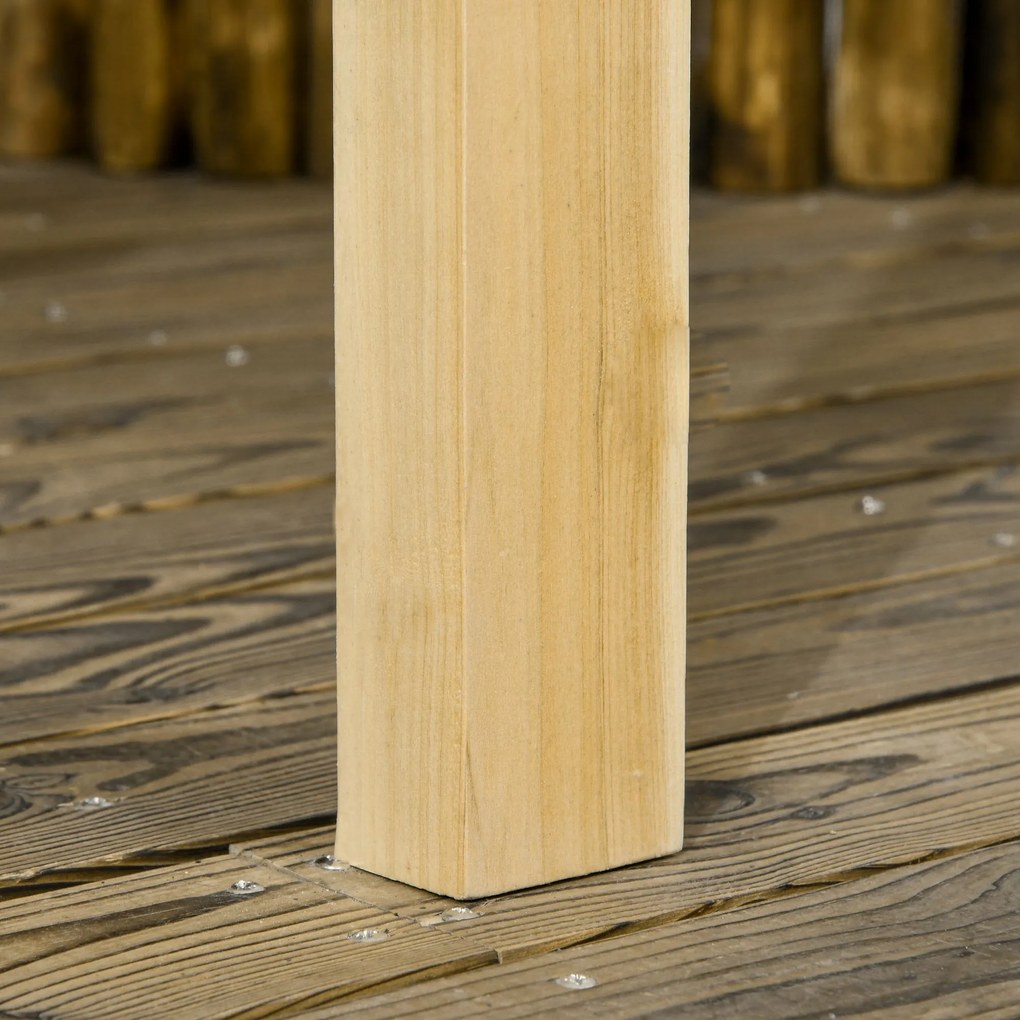 Outsunny Bancă-leagăn cu pergolă, pentru 2 persoane, reglabilă pe înălțime, cadru din lemn masiv, 2,21 x 1,40 x 1,96 m | Aosom Romania