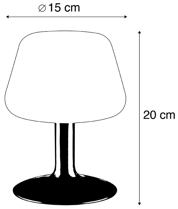 Lampă de masă din alamă cu sticlă opalină inclusiv LED și regulator tactil - Tilly