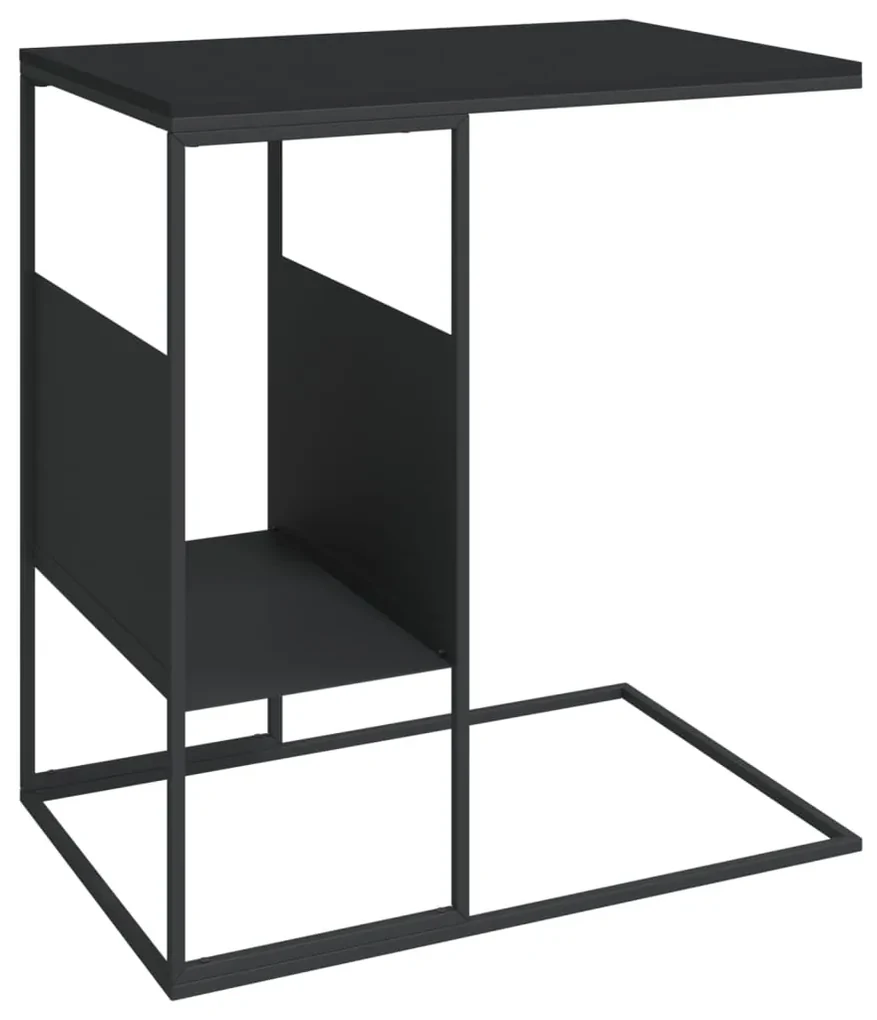 343105 vidaXL Masă laterală, negru, 55x36x59,5 cm, lemn compozit