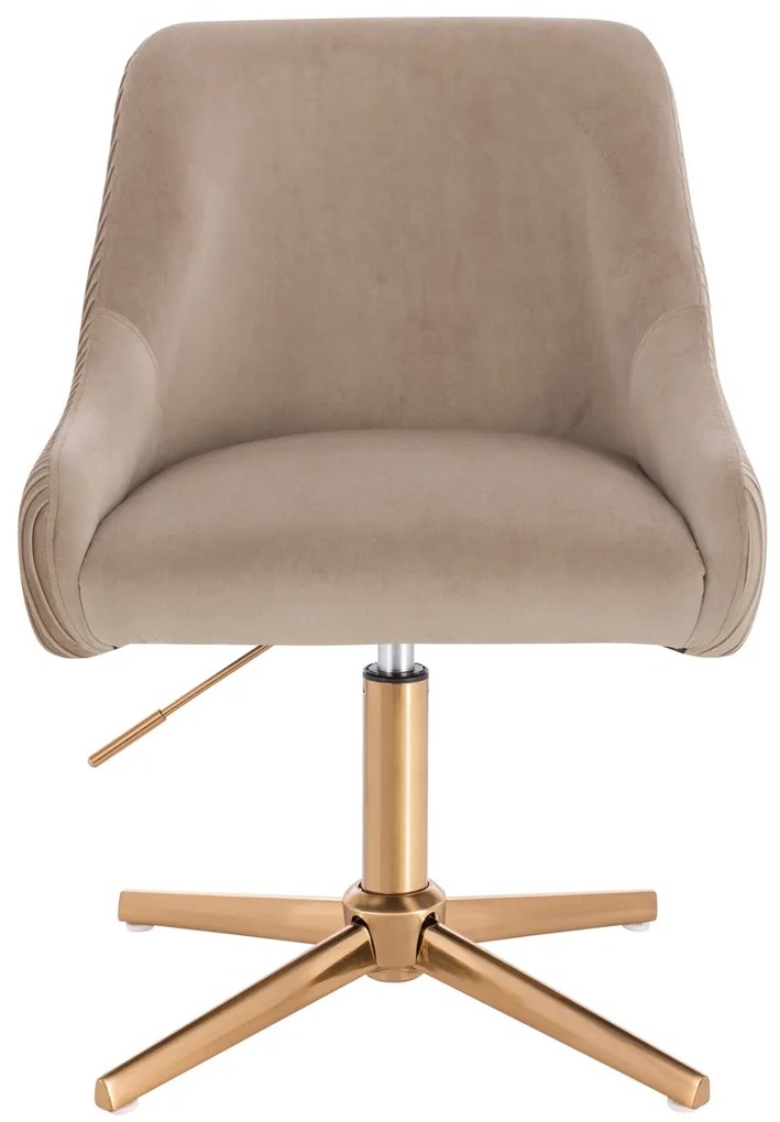 HR920CROSS Scaun Latte din Catifea cu Bază Aurie