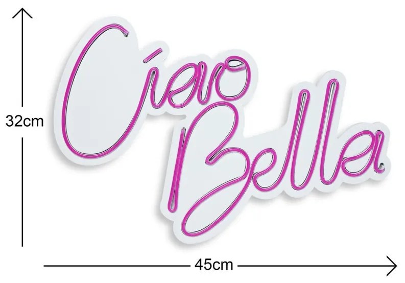 Decoratiune luminoasa LED de perete Ciao Bella Roz 32x45x2 cm