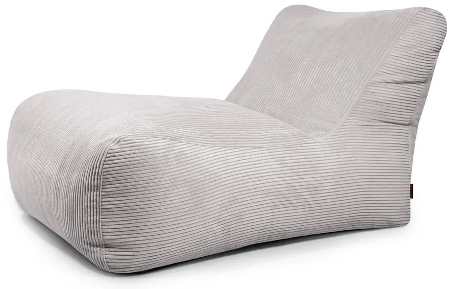 Fotoliu bean bag gri deschis cu tapițerie din catifea reiată Lounge 100 – SLOWDOWN