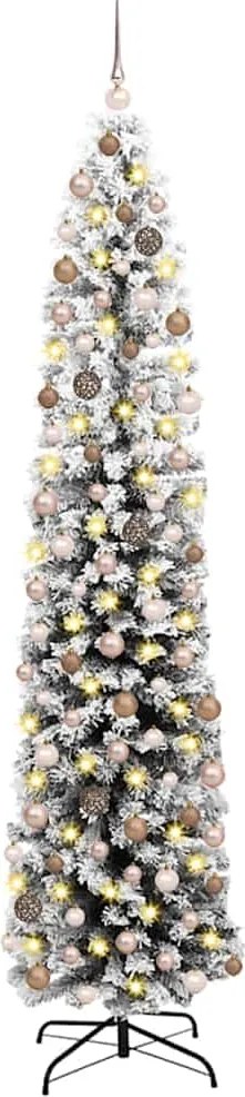 vidaXL Brad de Crăciun artificial Verde 210 cm PVC și oțel și plastic