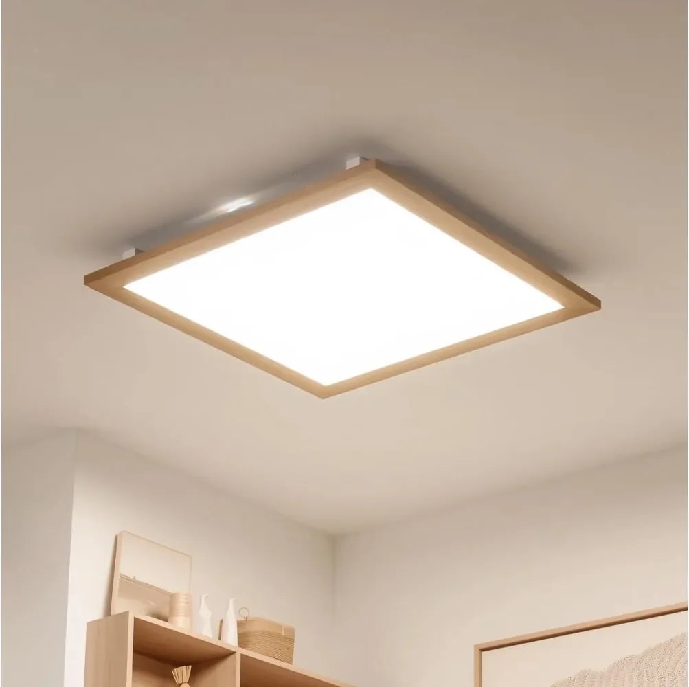Brilagi - Corp de iluminat LED dimabil SLIMFRAME WOOD LED/58W/230V 64x64 cm + telecomandă