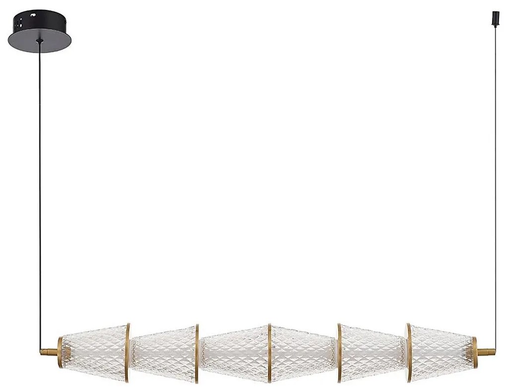 Lustră LED pe cablu SANSA LED/11W/230V auriu/transparent