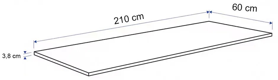 Blat de bucătărie 210 x 60 x 3,8 cm Beton