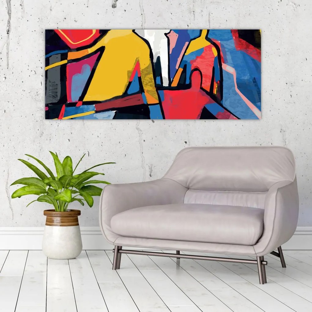 Tablou - Abstract bărbați (120x50 cm)