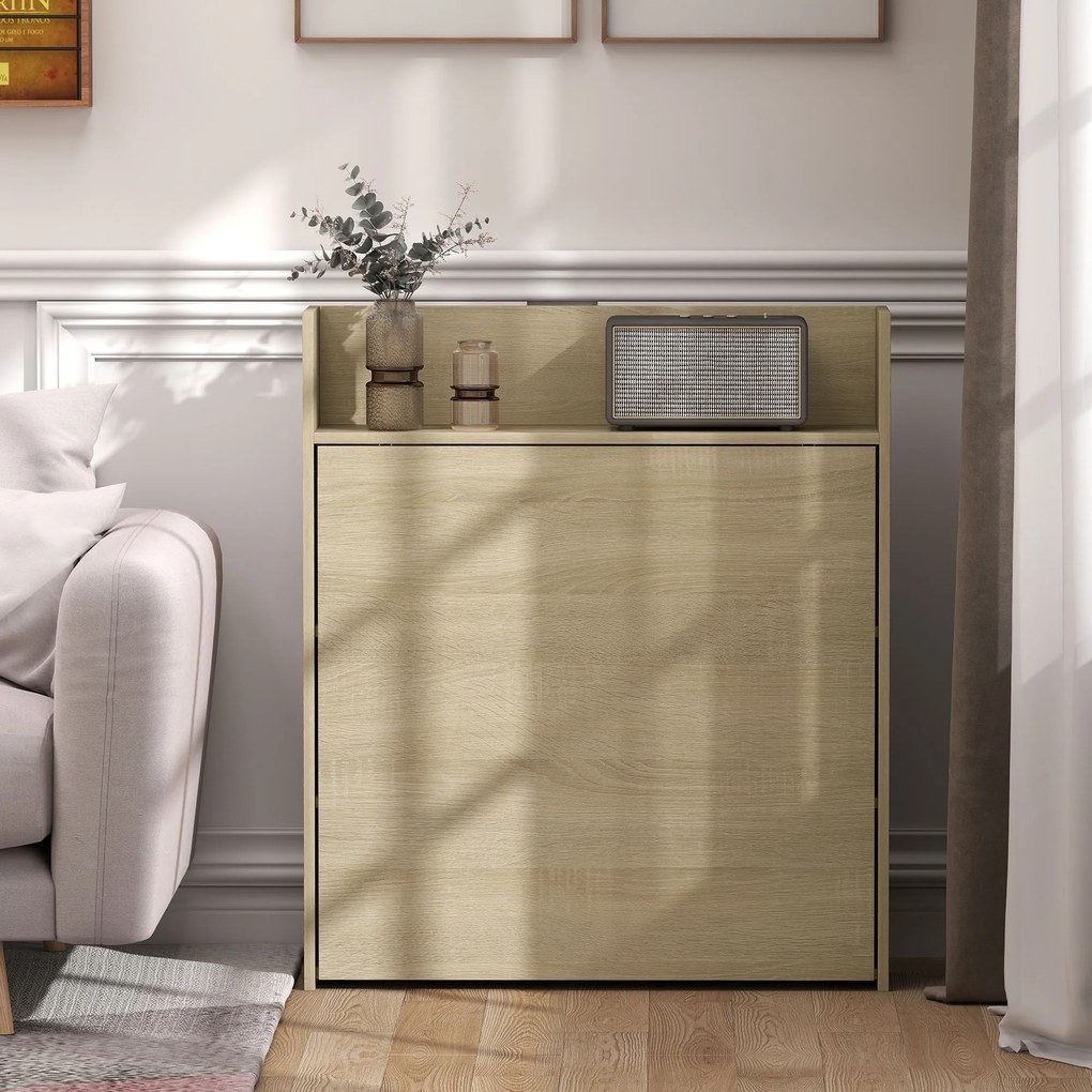 HOMCOM Masă pliabilă cu raft, design industrial, economisire de spațiu, pentru spații mici, 78,5 x 91 x 93 cm, Stejar | Aosom Romania