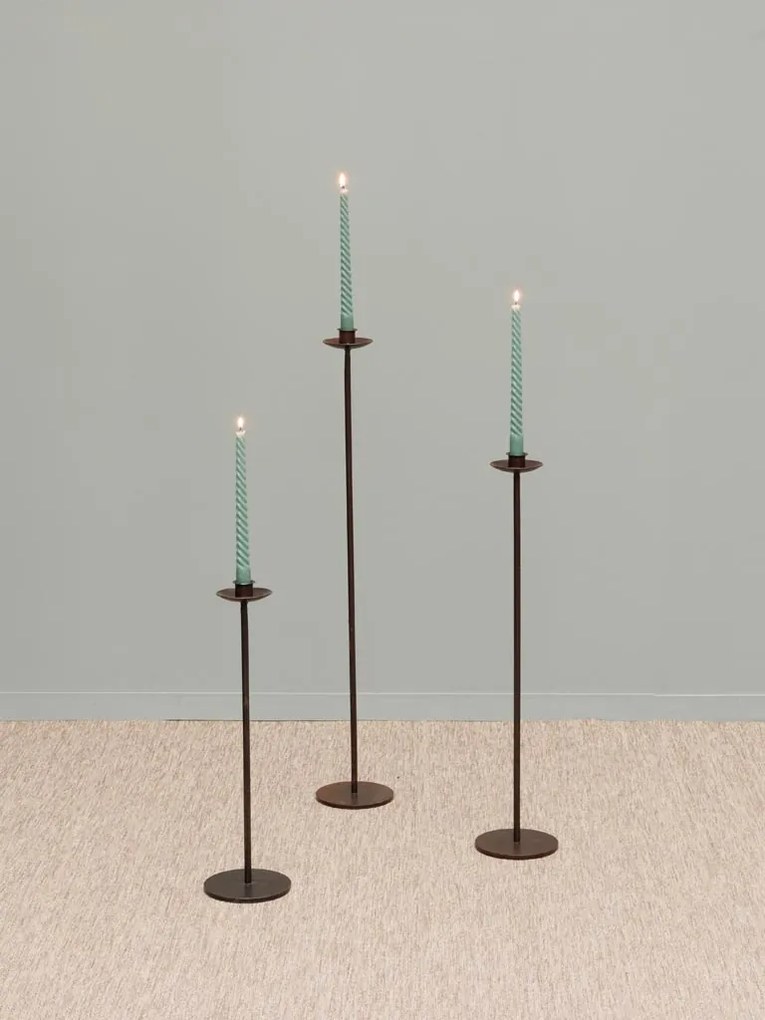 Set 3 suporturi de lumanari, din metal, H76 cm, Minas