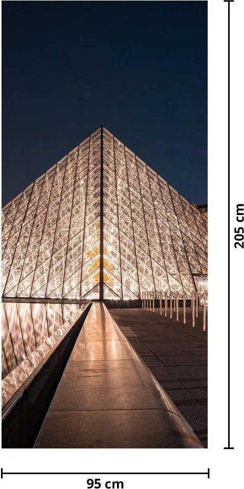 Fototapet pentru ușă - Louvre noaptea (95x205cm)
