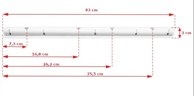 ShopJK USCATOR RUFE DE TAVAN ALB, 5 - BARE, 180 CM