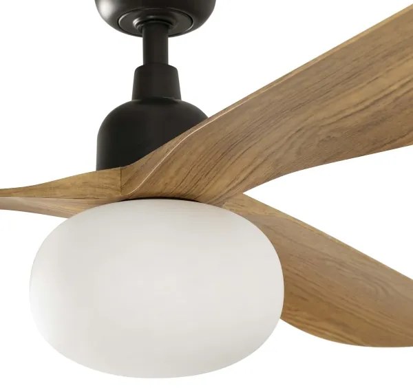 FARO 34360WT-11L-Ventilator de tavan OUTWOOD L 1xE27/15W maro/negru Ø150 cm WT IP44+telecomandă