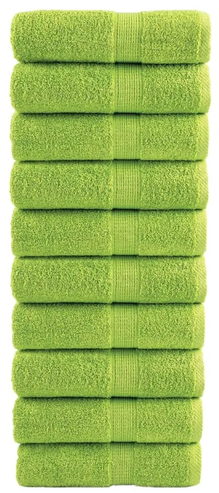 vidaXL Prosoape oaspeți premium SOLUND 10 buc. verde 30x50 cm 600 gsm