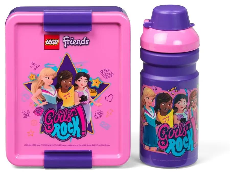 Set sticlă pentru apă și cutie pentru gustări LEGO® Friends Girls Rock