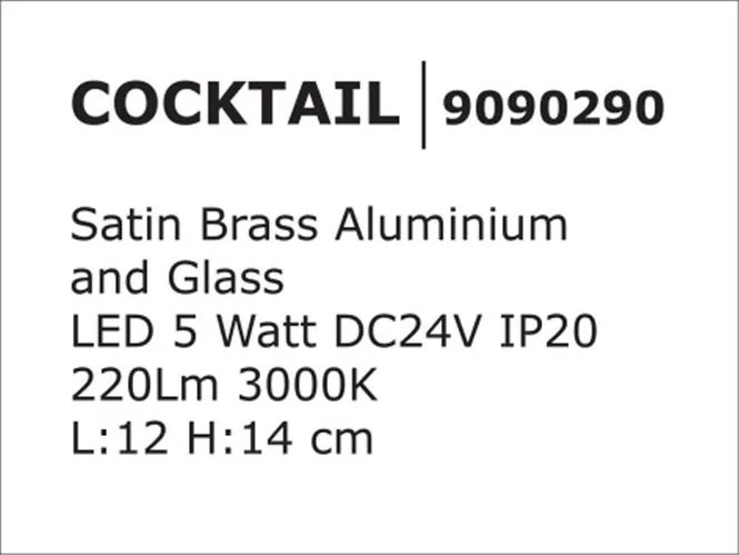 Accesoriu, Corp de iluminat pentru sistemul magnetic PUZZLE si GRAMMI, COCKTAIL alama satinata