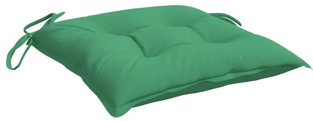 Perne de scaun, 4 buc., verde, 40x40x7 cm, textil oxford