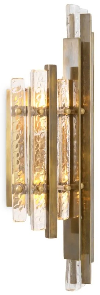 Aplica de perete LUX sticla texturata, Leonora alama vintage