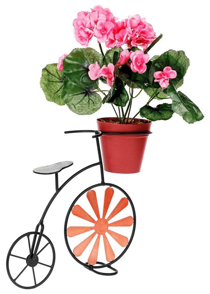 Zondo Ghiveci flori retro în formă de bicicletă Esca (bordo + negru). 1028843