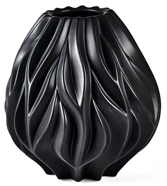 Vază din porțelan Morsø Flame, înălțime 23 cm, negru