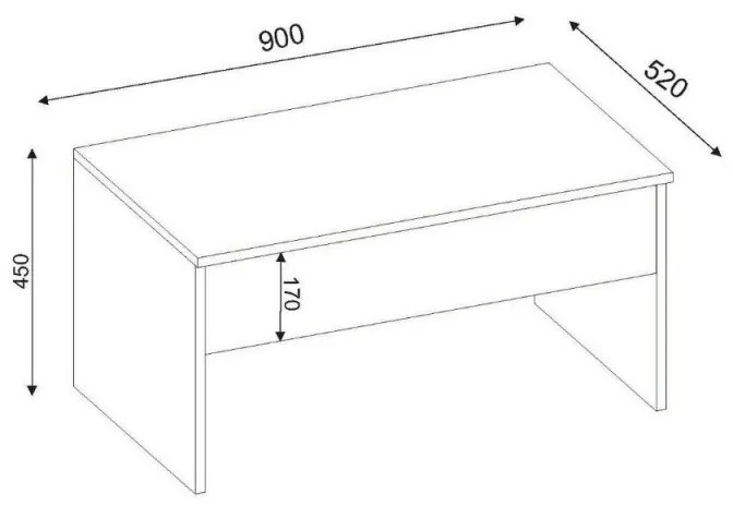 Masuta de cafea Furny Home 756FRN2815, 90x52 cm, Pliabila, Alb