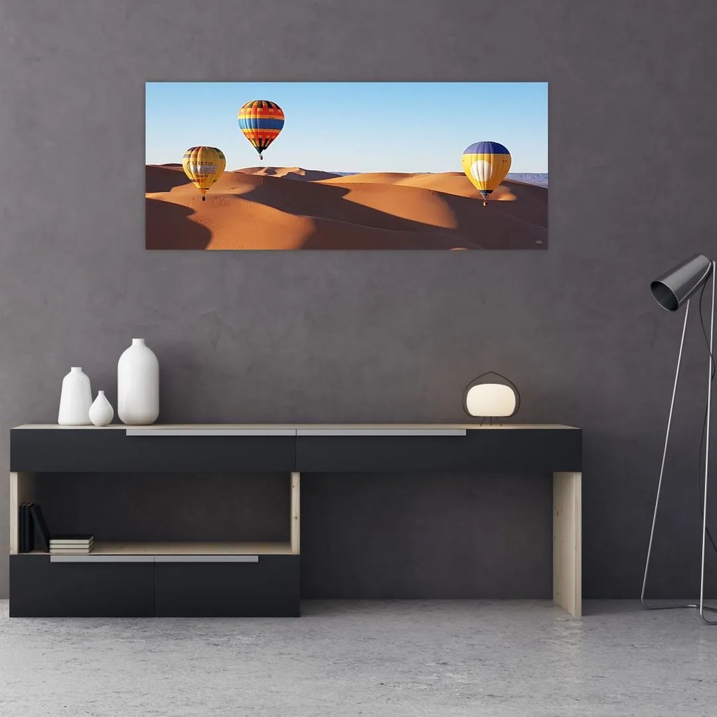 Tablou - baloane zburătoare în deșert (120x50 cm)