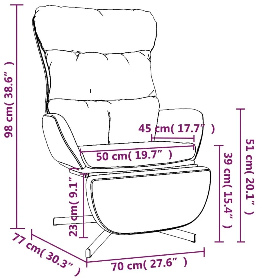 Scaun de relaxare cu taburet, cappuccino, piele ecologica 1, Cappuccino