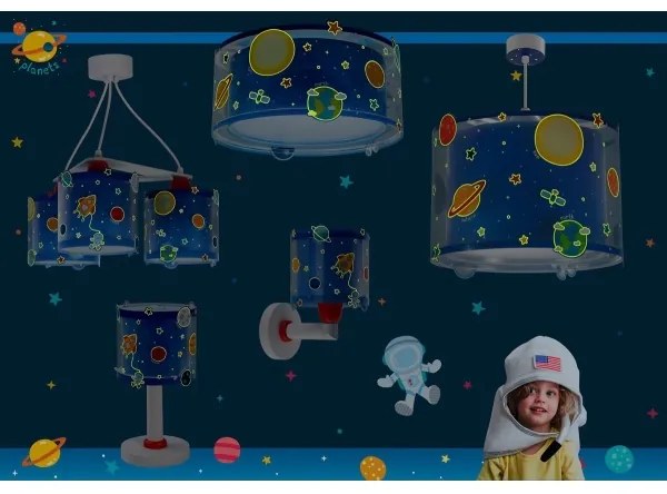 Dalber 41341N - Lampă LED pentru copii PLANETS 1xG4/4W/230V, albastră