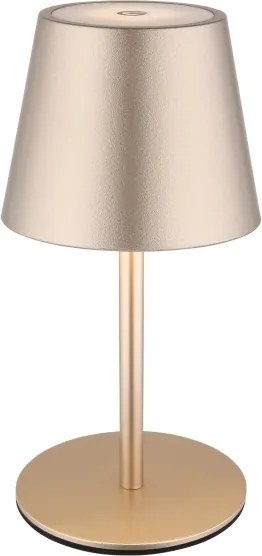Globo 58488CH-LED VANNIE — Lampă de masă reîncărcabilă, dimmabilă, pentru exterior, 3W/5V, IP54, 1800mAh, alamă