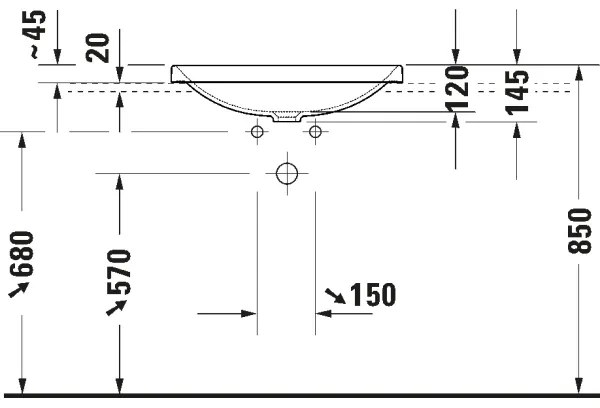 Duravit 358600079 - Lavoar încastrat D-NEO 60x44 cm ceramică/alb lucios
