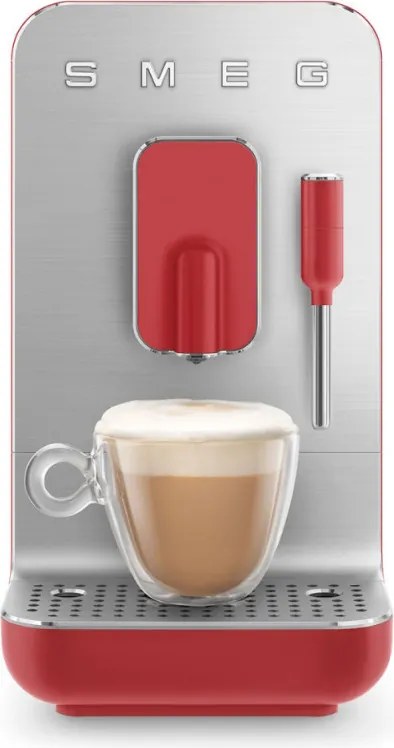 Espressor automat SMEG Collezione BCC02RDMEU, 1350 W, 19 bar, 1,4 l, 8 functii, Rasnita incorporata, Cafea boabe, Spumare lapte, Rosu