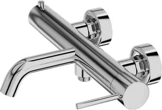 Baterie cada montaj pe perete, crom lucios, din alama sanitara, pipa fixa 19.8 cm, LaVita Verdi Crom