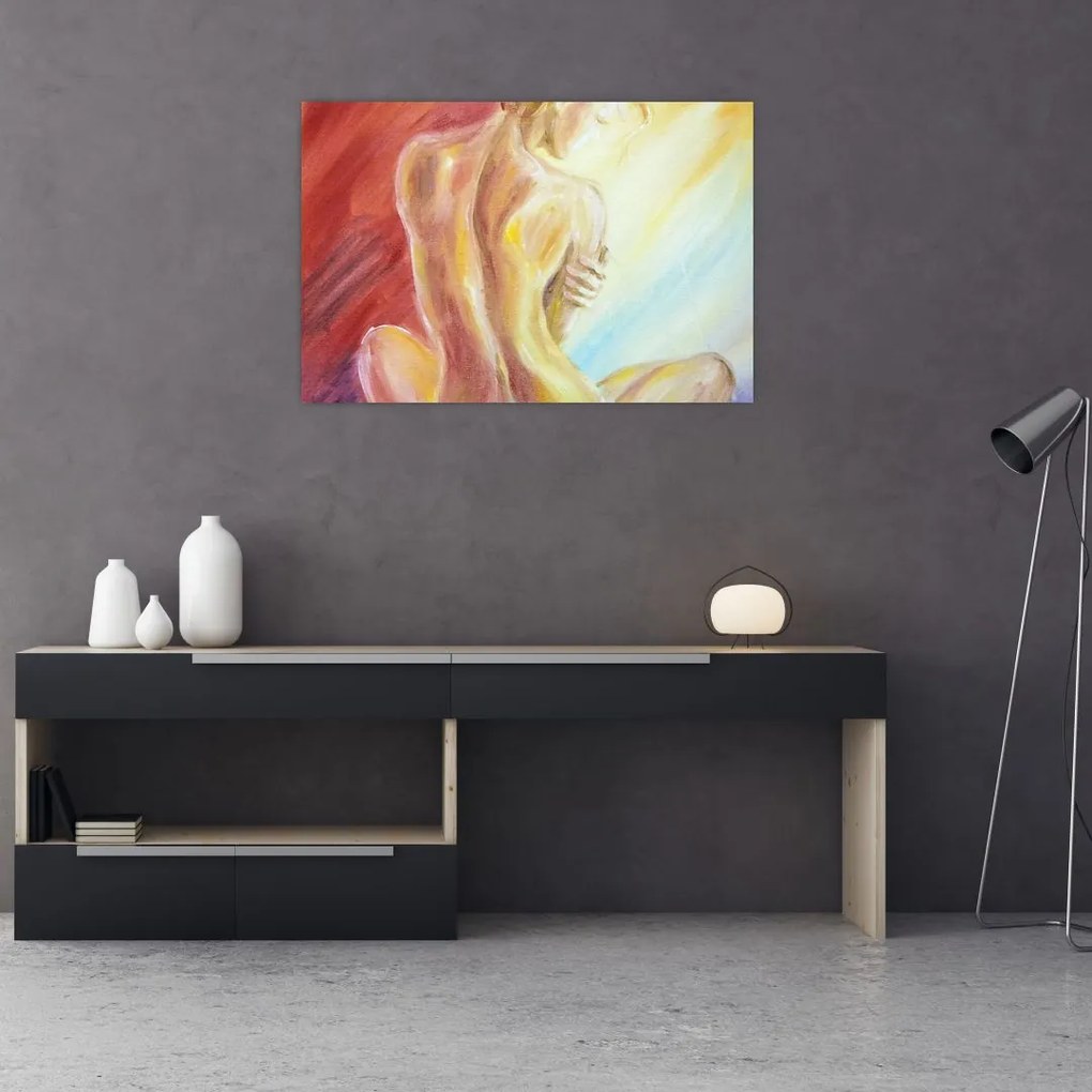 Tablou - Imaginea unei femei care se odihnește, pictură în ulei (90x60 cm)