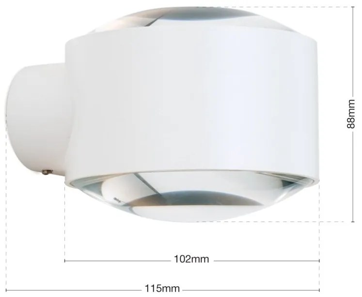 Aplica LED iluminat ambiental up/down IP65 TATRA alba