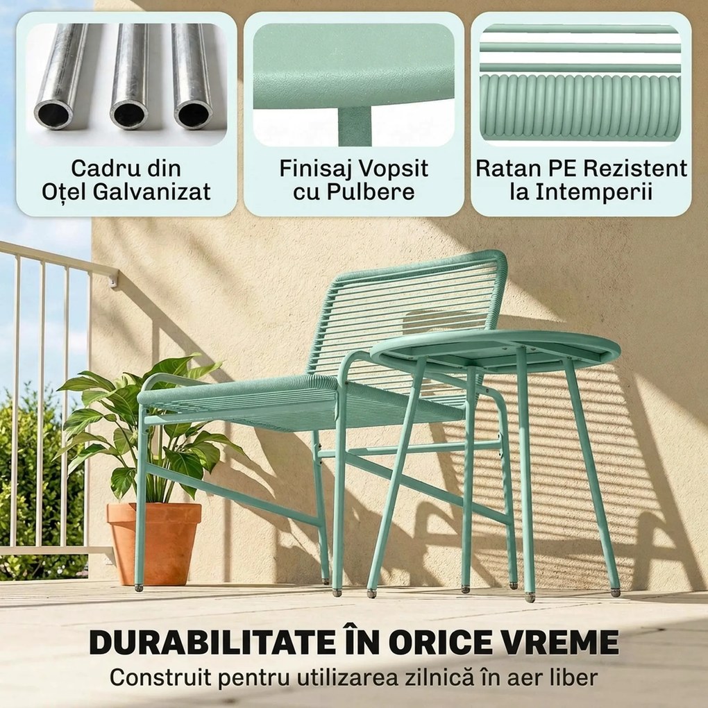Outsunny set poliratan sintetic | Aosom Romania
