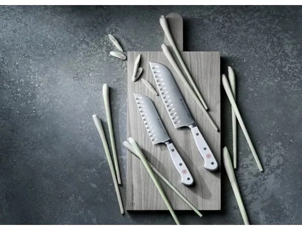 Wüsthof - Cuțit de bucătărie Santoku CLASSIC, lamă 14 cm, alb