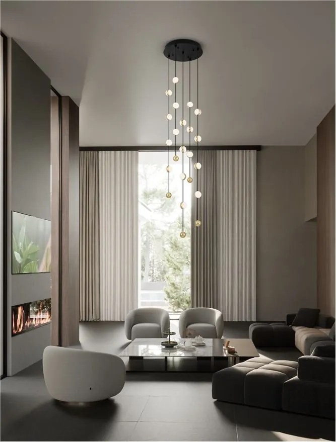 Lustra casa scarii cu pendule LED suspendate, deosebita design lux ALCINOE