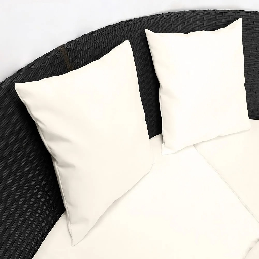 Deuba Pat de gradina ratan LAZY - negru 186 cm