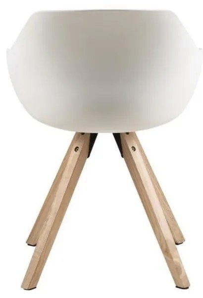 Scaune de dining albe/gri cu cotiere 2 buc. tapițate Tina – Actona