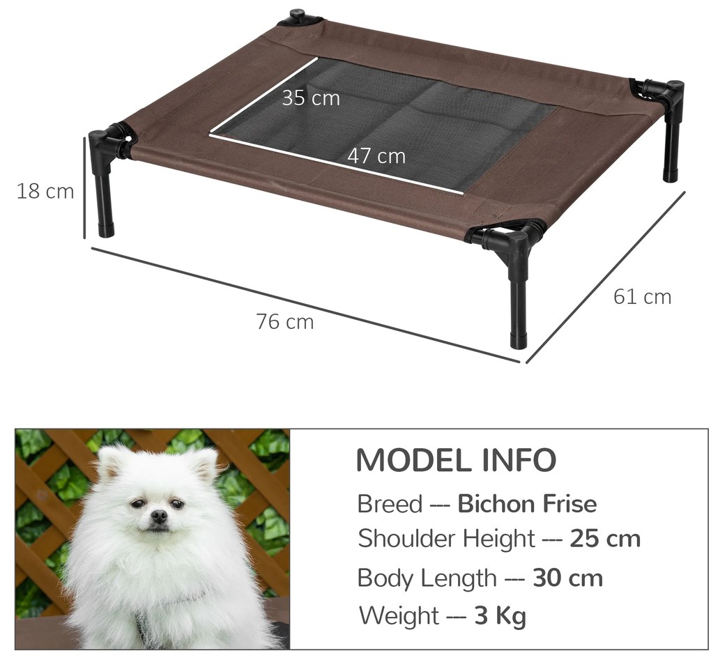 PawHut Pat pentru caine pisica pat de tabara mare confort pe picioare material Oxford textilenă micro-perforată | Aosom Romania