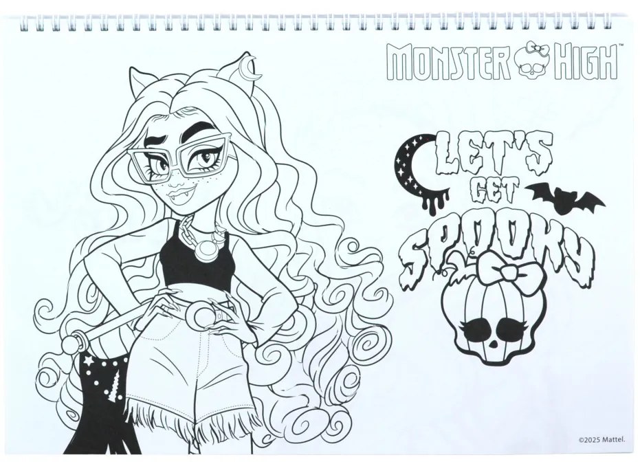 Monster High Crew Caiet de schițe spiralat A/4 cu 40 de pagini și autocolante