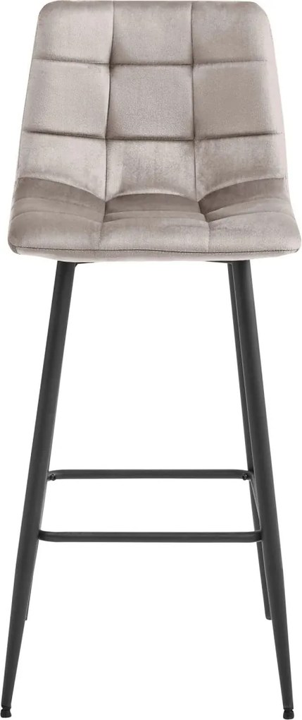 OFERTA Scaun de bar ARCETO VELVET cu picioare negre, bej Calitatea a II-a