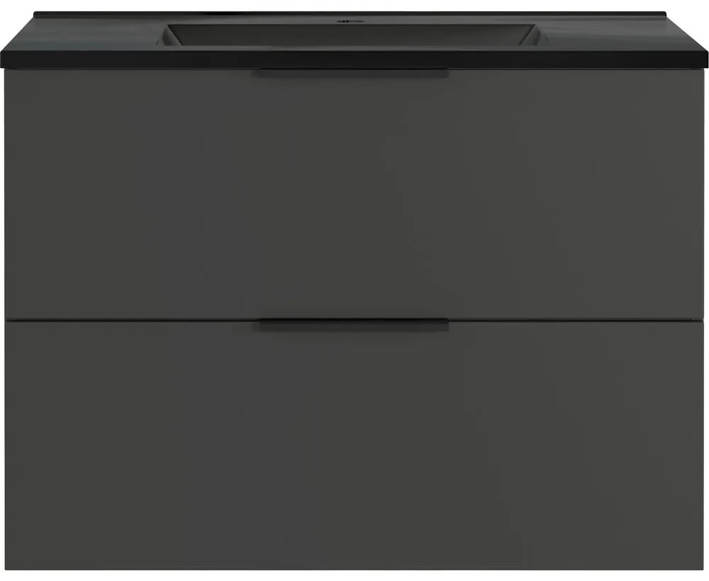 Dulap cu chiuvetă negru/gri antracit suspendat 81x61 cm Crandon – Germania