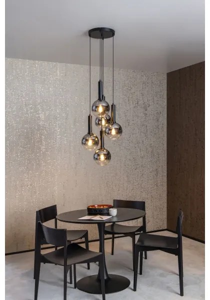 Lustră pe cablu Lucide 45402/15/30 MARIUS 5xE27/40W/230V negru